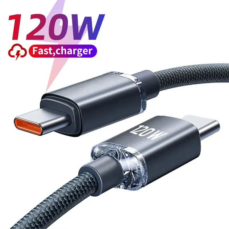 120W 10A USB Type C Cable Super Fast Charing Line/Quick Charge USB C Data Transfer Cord For Xiaomi | Philippines